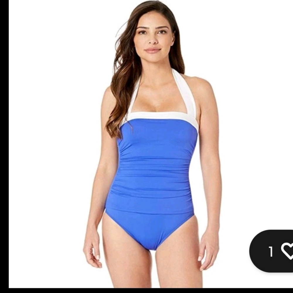 NWOT Lauren Ralph Lauren Royal Bel Air One Piece Swimsuit 14